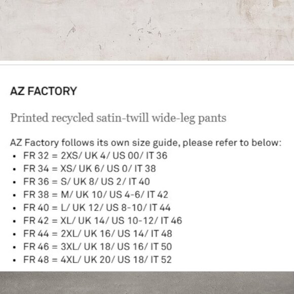 AZ FACTORY Women's Printed Recycled Satin-Twill Wide-Leg Pants Size 40 (US 8-10) - Picture 6 of 6